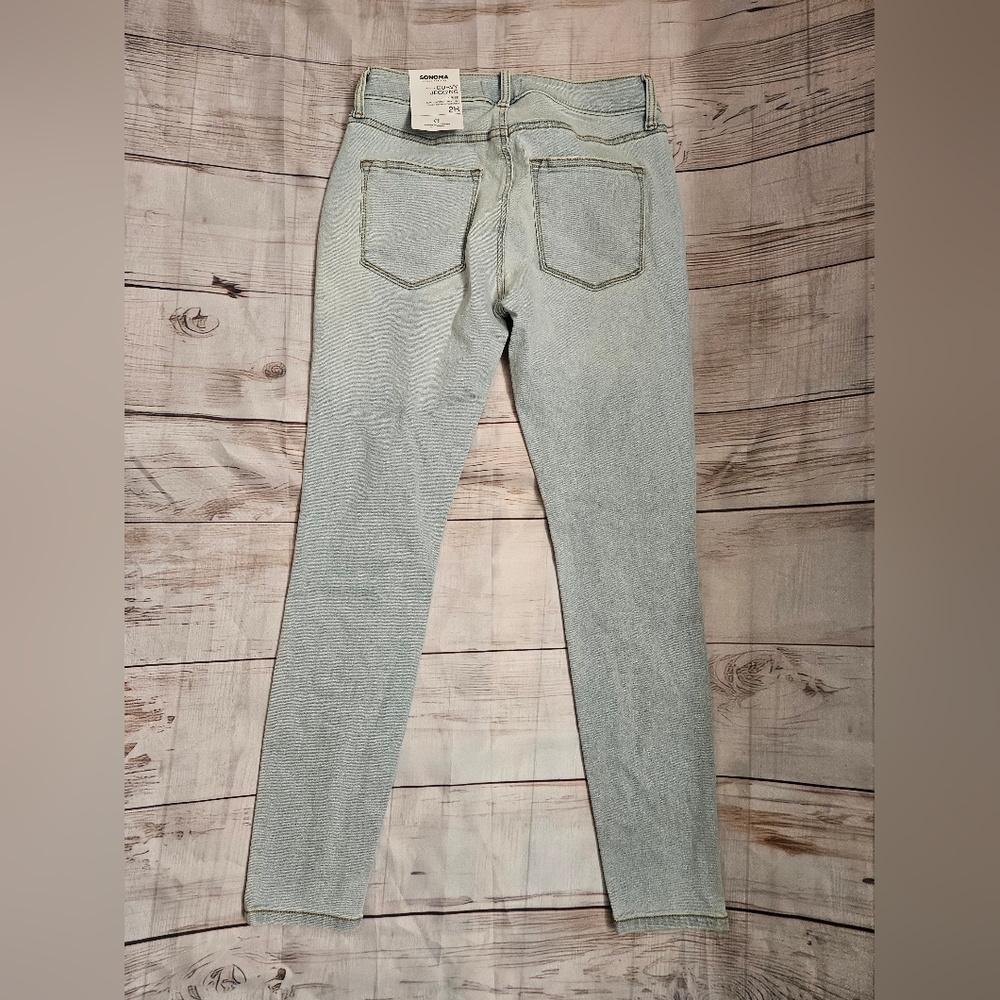 Lot of 2 Sonoma Light Wash Distressed High Rise Curvy Jegging, Size 2 R - Picture 3 of 8